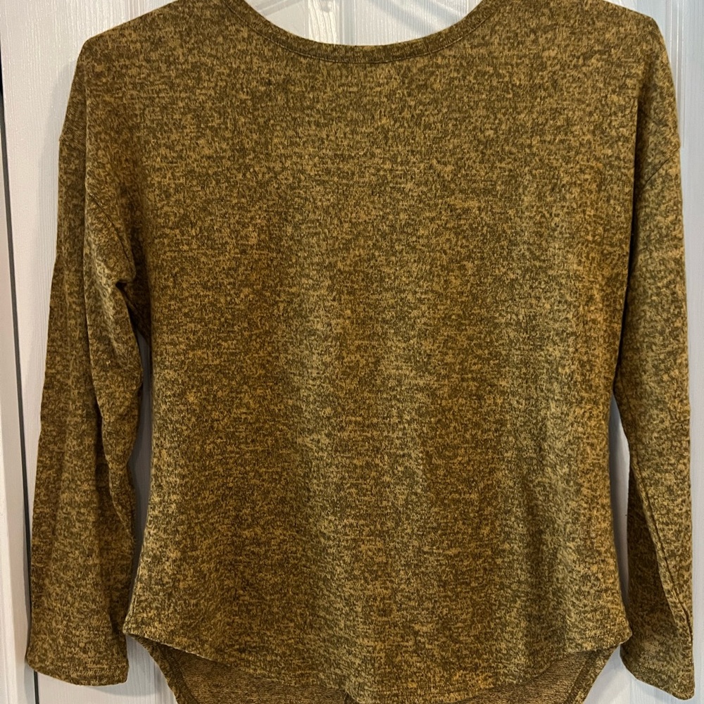 Mustard Long Sleeve Women's Top with Bows on Back